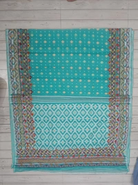 SKU1138 : Elegant Handwoven Jamdani Saree – Gujrati Lambani Work - Dry Wash, Yes