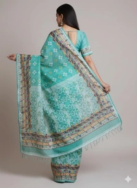 SKU1140 : Elegant Handwoven Jamdani Saree – Gujrati Lambani Work - Dry Wash, Yes