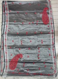 SKU1143 : Cotton Tissue Saree | All over Parsi Work - Dry Wash, Yes