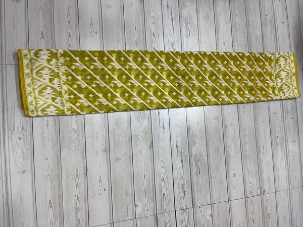 SKU1273 : Elegant Cotton Blend Jamdani Saree | Dhakai Jamdani - Hand Wash, Yes