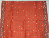 SKU0900 : Pure Silk Kantha Stitch Saree – Handcrafted Bengal - Kantha Stitch, Dry Clean Only, Yes