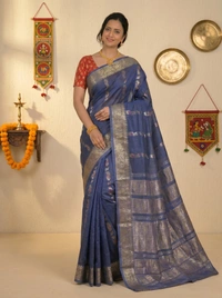 SKU0594 : Traditional Bengal Garad Silk Saree – Pure Handwoven Elegance | Swarnachari - Normal Length 6.3 mtr Plus, Zari Work, Dry Clean Only, Yes