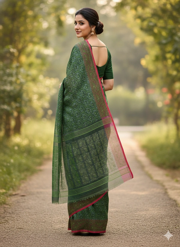 SKU1182 : Elegant Dhakai Jamdani - Hand Wash, No