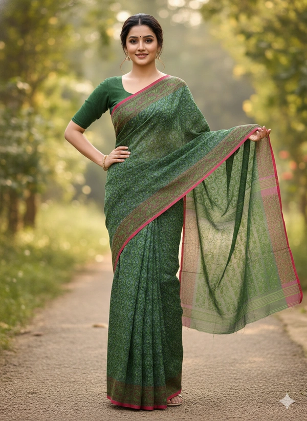 SKU1182 : Elegant Dhakai Jamdani - Hand Wash, No