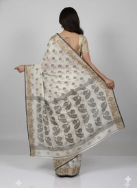  SKU1191 : Pure Khadi Cotton Saree – Handwoven, Lightweight & Breathable Fabric - Hand Wash, Yes