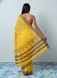  SKU1190 : Pure Khadi Cotton Saree – Handwoven, Lightweight & Breathable Fabric - Hand Wash, Yes
