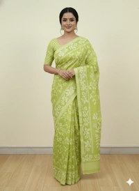 SKU1161 : Elegant Cotton Blend Jamdani Saree | Dhakai Jamdai - Hand Wash, Yes