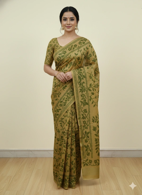 SKU1162 : Elegant Cotton Blend Jamdani Saree | Dhakai Jamdai - Hand Wash, Yes
