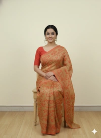 SKU1164 : Elegant Cotton Blend Jamdani Saree | Dhakai Jamdai - Hand Wash, Yes