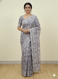 SKU1169 : Elegant Cotton Blend Jamdani Saree | Dhakai Jamdai - Hand Wash, Yes