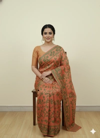 SKU1171 : Elegant Cotton Blend Jamdani Saree | Dhakai Jamdai - Hand Wash, Yes