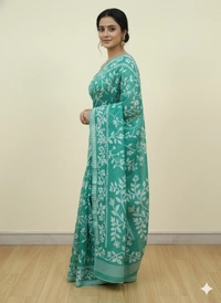 SKU1173 : Elegant Cotton Blend Jamdani Saree | Dhakai Jamdai - Hand Wash, Yes