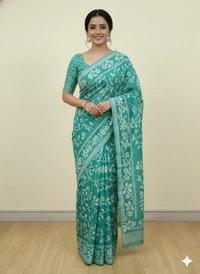 SKU1173 : Elegant Cotton Blend Jamdani Saree | Dhakai Jamdai - Hand Wash, Yes