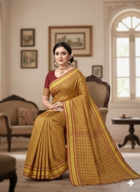 SKU1189 : Pure Khadi Cotton Saree – Handwoven, Lightweight & Breathable Fabric - Hand Wash, Yes
