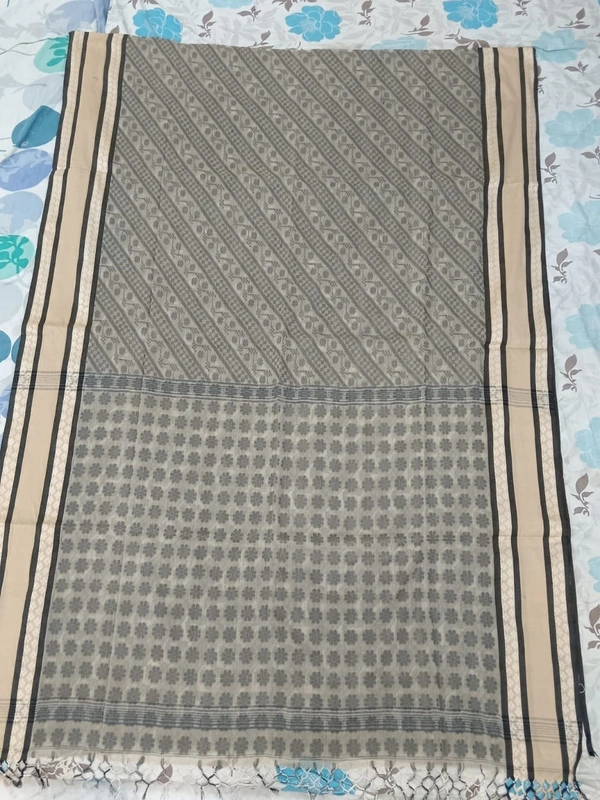  SKU1188 : Pure Khadi Cotton Saree – Handwoven, Lightweight & Breathable Fabric - Hand Wash, Yes