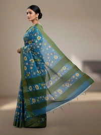 SKU0809: Elegant Pure Tussar Silk Saree – Handwoven | Jori Work | Kalamkari - Kalamkari, Dry Wash Only, Yes