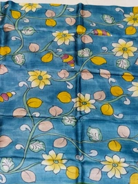 SKU0809: Elegant Pure Tussar Silk Saree – Handwoven | Jori Work | Kalamkari - Kalamkari, Dry Wash Only, Yes