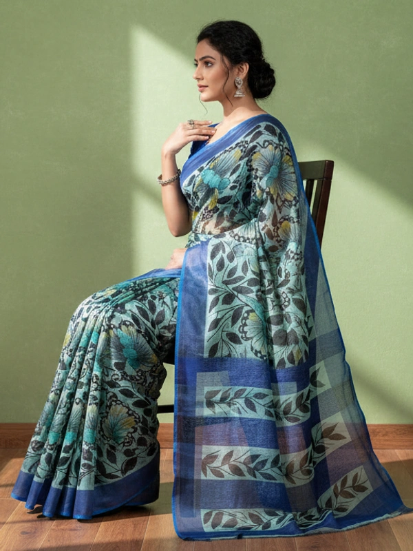 SKU0815: Elegant Pure Tussar Silk Saree – Handwoven | Jori Work | Kalamkari - Kalamkari, Dry Wash Only, Yes