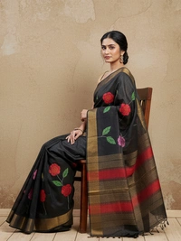 SKU0811: Elegant Pure Tussar Silk Saree – Handwoven | Jori Work | Kalamkari - Kalamkari, Dry Wash Only, Yes
