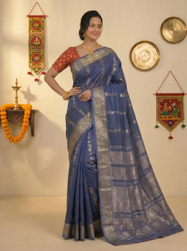 SKU0594 : Traditional Bengal Garad Silk Saree – Pure Handwoven Elegance | Swarnachari - Normal Length 6.3 mtr Plus, Zari Work, Dry Clean Only, Yes