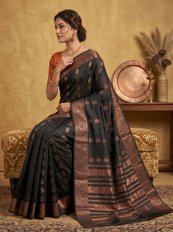 SKU0586 : Traditional Bengal Garad Silk Saree – Pure Handwoven Elegance | Swarnachari - Normal Length 6.3 mtr Plus, Zari Work, Dry Clean Only, Yes