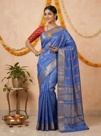SKU0582 : Traditional Bengal Garad Silk Saree – Pure Handwoven Elegance | Swarnachari - Normal Length 6.3 mtr Plus, Zari Work, Dry Clean Only, Yes