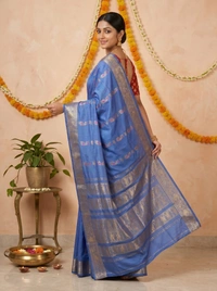 SKU0582 : Traditional Bengal Garad Silk Saree – Pure Handwoven Elegance | Swarnachari - Normal Length 6.3 mtr Plus, Zari Work, Dry Clean Only, Yes