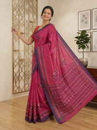 SKU0388 : Pure Khadi Cotton Saree – Handwoven, Lightweight & Breathable Fabric - Normal Length 6.3 mtr Plus, Buti / Booti, Hand Wash, Yes