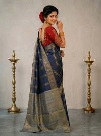 SKU0592 : Traditional Bengal Garad Silk Saree – Pure Handwoven Elegance | Swarnachari - Normal Length 6.3 mtr Plus, Zari Work, Dry Clean Only, Yes