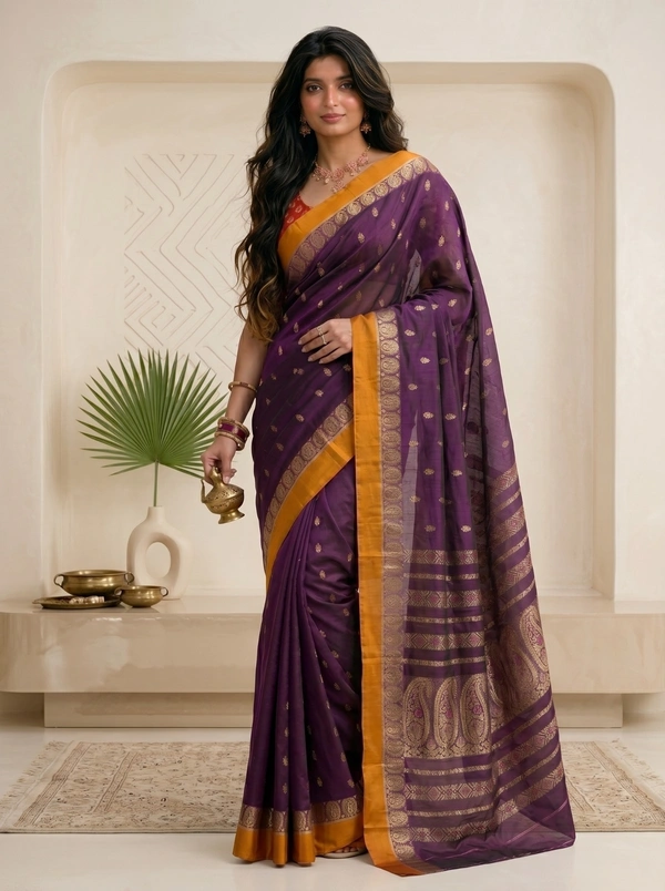 SKU0596 : Traditional Bengal Garad Silk Saree – Pure Handwoven Elegance | Swarnachari - Normal Length 6.3 mtr Plus, Zari Work, Dry Clean Only, Yes