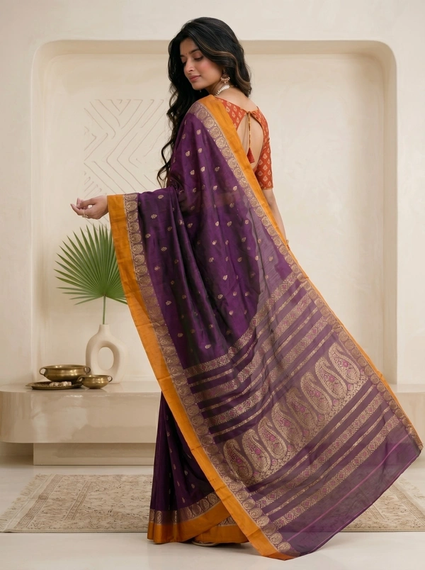 SKU0596 : Traditional Bengal Garad Silk Saree – Pure Handwoven Elegance | Swarnachari - Normal Length 6.3 mtr Plus, Zari Work, Dry Clean Only, Yes