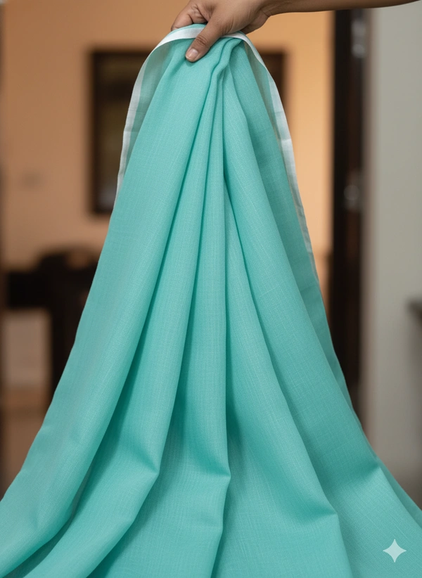 SKU1222 : Pure Khadi Cotton Saree – Handwoven, Lightweight & Breathable Fabric - Hand Wash, Yes