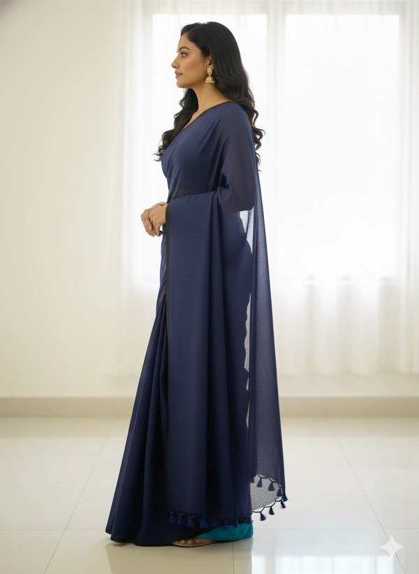 SKU1223 : Pure Khadi Cotton Saree – Handwoven, Lightweight & Breathable Fabric - Hand Wash, Yes