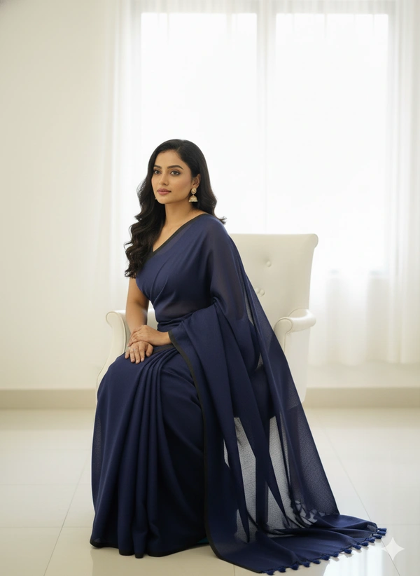 SKU1223 : Pure Khadi Cotton Saree – Handwoven, Lightweight & Breathable Fabric - Hand Wash, Yes