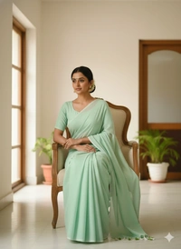 SKU1224 : Pure Khadi Cotton Saree – Handwoven, Lightweight & Breathable Fabric - Hand Wash, Yes