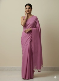 SKU1225 : Pure Khadi Cotton Saree – Handwoven, Lightweight & Breathable Fabric - Hand Wash, Yes