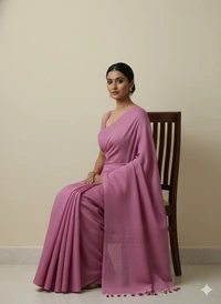 SKU1225 : Pure Khadi Cotton Saree – Handwoven, Lightweight & Breathable Fabric - Hand Wash, Yes