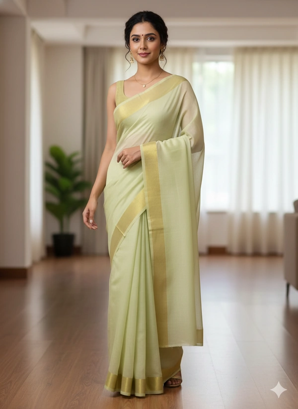 SKU1226 : Pure Khadi Cotton Saree – Handwoven, Lightweight & Breathable Fabric - Hand Wash, Yes