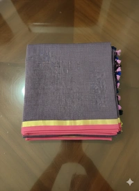 SKU1229 : Pure Khadi Cotton Saree – Handwoven, Lightweight & Breathable Fabric - Hand Wash, Yes