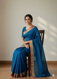 SKU1234 : Pure Khadi Cotton Saree – Handwoven, Lightweight & Breathable Fabric - Hand Wash, Yes