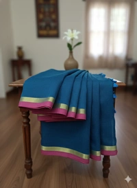 SKU1234 : Pure Khadi Cotton Saree – Handwoven, Lightweight & Breathable Fabric - Hand Wash, Yes