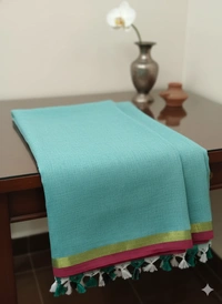 SKU1236 : Pure Khadi Cotton Saree – Handwoven, Lightweight & Breathable Fabric - Hand Wash, Yes