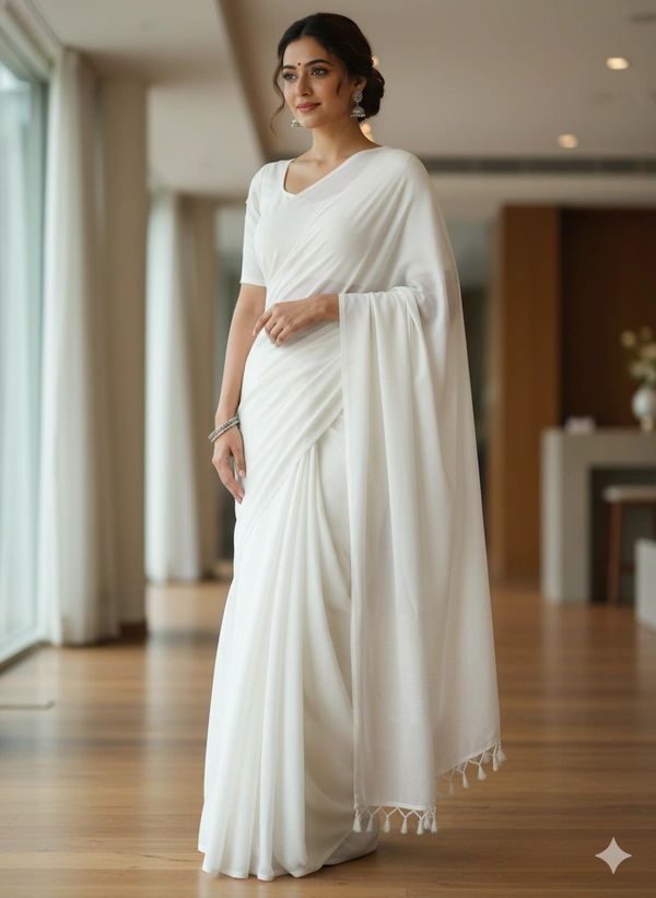 SKU1237 : Pure Khadi Cotton Saree – Handwoven, Lightweight & Breathable Fabric - Hand Wash, Yes