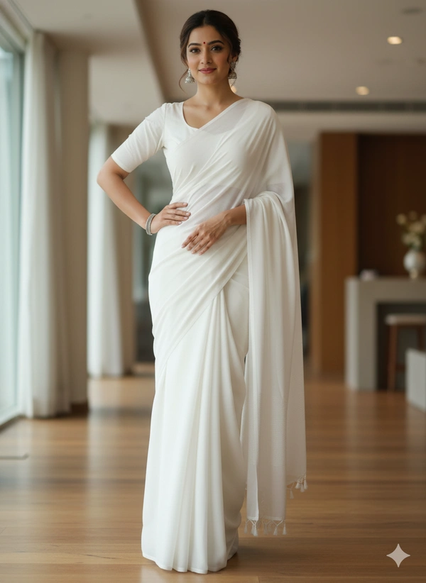 SKU1237 : Pure Khadi Cotton Saree – Handwoven, Lightweight & Breathable Fabric - Hand Wash, Yes