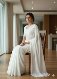 SKU1237 : Pure Khadi Cotton Saree – Handwoven, Lightweight & Breathable Fabric - Hand Wash, Yes