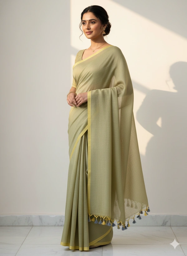SKU1241 : Pure Khadi Cotton Saree – Handwoven, Lightweight & Breathable Fabric - Hand Wash, Yes