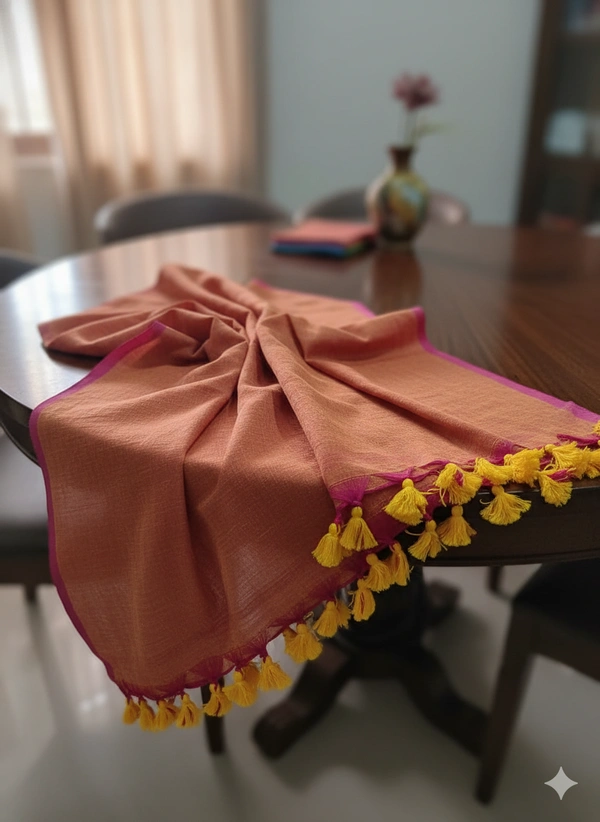 SKU1243 : Pure Khadi Cotton Saree – Handwoven, Lightweight & Breathable Fabric - Hand Wash, Yes