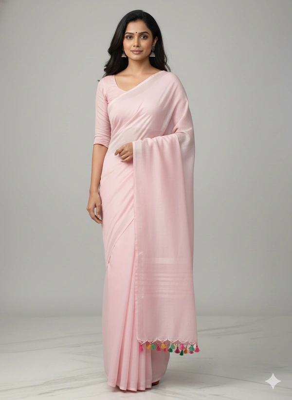 SKU1247 : Pure Khadi Cotton Saree – Handwoven, Lightweight & Breathable Fabric - Hand Wash, Yes