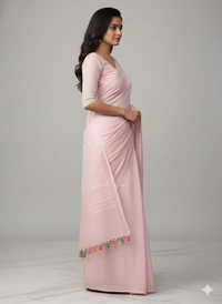 SKU1247 : Pure Khadi Cotton Saree – Handwoven, Lightweight & Breathable Fabric - Hand Wash, Yes