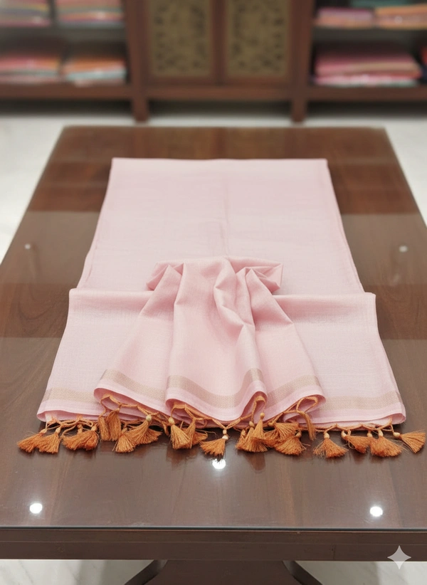 SKU1247 : Pure Khadi Cotton Saree – Handwoven, Lightweight & Breathable Fabric - Hand Wash, Yes